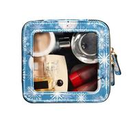 FRODOTGV Cool Winter Snowman Pattern Blue White Clear Makeup Bag Small Travel Bags for Toiletries Travel Cosmetic Case, Cool Winter Snowman Pattern Blue White, One Size