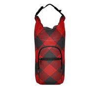 FRODOTGV Cream Red Merry Christmas Buffalo Plaid Tartan Check Scotland Water Bottle Carrier Lightweight Water Bottle Carrier for Walking 20/24/32/40oz Water Bottle Accessories