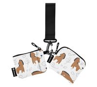 FRODOTGV Cute Brown Charming Horses Pony Women's Coin Purses Card Cases Minimalist Credit Card Wallet Case with Zipper Coin Pocket for Women Men 2 Packs, Cute Brown Charming Horses Pony, One Size