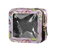 FRODOTGV Cute Cartoon Donuts Clear Makeup Organizer Bag Travel Toiletry Bag Nail Polish Organizer Bag for Flying, Cute Cartoon Donuts, 1 Size, Cute Cartoon Donuts, 1 size
