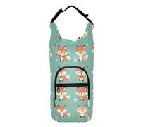 FRODOTGV Cute Cartoon Foxes Sling Backpack with Water Bottle Holder Zippered Insulated Bag for Water Bottles Backpack Water Bottle Holder Fits 20/24/32/40 oz Bottles