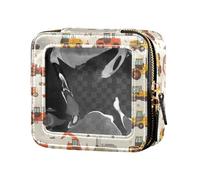FRODOTGV Cute Colorful Irregular Polka Dot Leather Clear Small Makeup Bag for Purse for Girls Women Cosmetic Organizer Toiletry Travel Tote, Construction Vehicles Dump Truck Grader, One Size