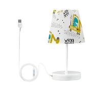 FRODOTGV Cute Cute Dino Digger Table Lamp 3 Color Dimming USB Port Lamp with Shade Plug Night Light for Farmhouse Bedroom Side Table S