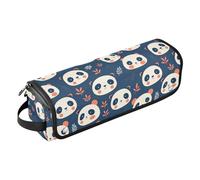 FRODOTGV Cute Panda Faces Hair Tool Travel Bag and Heat Resistant Mat with Zipper Waterproof Curling Iron Travel Case for Flat Iron Hot Tools and Haircare Accessories Women Essentials Storage