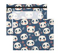 FRODOTGV Cute Panda Faces Pencil Binder Pouches with Zipper Plastic File Folder for 3 Rings Binder 2 Pack Teacher College Supplies