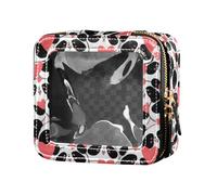 FRODOTGV Cute Panda Love Heart Clear Makeup Bag for Purse Toiletry Bag Skin Care Bag for Flying, Cute Panda Love Heart, One Size