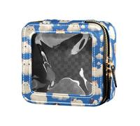 FRODOTGV Cute Pattern Cars Road Waterproof Clear Make Up Bag Travel Bags for Toiletries Cosmetic Case for Girls, Cats with Cute Clouds Pattern with blue, One Size