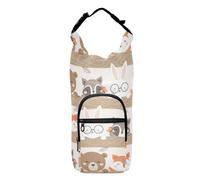 FRODOTGV Cute Personalized Animals Fox Bear Bunny Sling Bag Water Bottle Holder Multi size Water Bottle Insulated Carrier Hiking Water Bottle Carrier Fits 20/24/32/40 oz Bottles