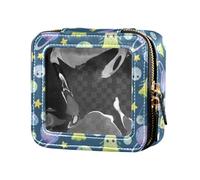 FRODOTGV Cute Planets Comets Rockets Stars Clear Small Leather Toiletry Bag Makeup Organizer for Flying Cute Planets 1 Size, Cute Planets, 1 SIZE