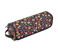 FRODOTGV Cute Rainbow Boho Style Hair Tools Travel Bag and Heat Resistant Mat Women's Waterproof Storage Bags for Flat Irons, Straighteners, Cute Paws Print Pitch Black, One Size