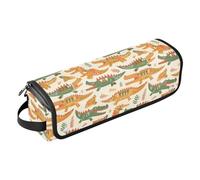 FRODOTGV Cute Rainbow Boho Style Hair Tools Travel Bag and Heat Resistant Mat Women's Waterproof Storage Bags for Flat Irons, Straighteners, Cute Cartoon Crocodile Alligator, One Size