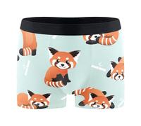 FRODOTGV Cute Red Panda Bamboo Underwear Mens Boxer Brief Breathable Underwear Men Bamboo Underpants, Cute Red Panda Bamboo, L
