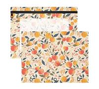 FRODOTGV Cute Watercolor Peaches Pencil Bags Pouches with Zipper Plastic File Folder for 3 Rings Binder 2 Pack Teacher Office Supplies