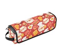FRODOTGV Cute Yellow Rubber Ducks Ducklings Soap Women's 2-in-1 Curling Iron Travel Case Removable Open Flat Bags and Heat Resistant Mat with Zipper for Straightener Flat Hair Dryer, Chef Bacon, One
