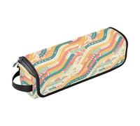 FRODOTGV Dachshund Dreams Of A Bone Womens Curling Iron Travel Bag Removable Hair Styling Tool Organizer and Heat Resistant Mat with Zipper for Flat Irons Hot Tools and Haircare Accessories, Colorful