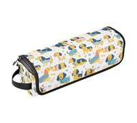 FRODOTGV Dachshund Dreams Of A Bone Womens Curling Iron Travel Bag Removable Hair Styling Tool Organizer and Heat Resistant Mat with Zipper for Flat Irons Hot Tools and Haircare Accessories, Dachshund