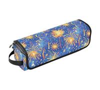 FRODOTGV Dachshund Dreams Of A Bone Womens Curling Iron Travel Bag Removable Hair Styling Tool Organizer and Heat Resistant Mat with Zipper for Flat Irons Hot Tools and Haircare Accessories, 4th July