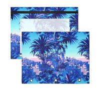 FRODOTGV Dark Purple Towns and Trees pencil poucheses Clear Plastic File Folder for 3 Rings Binder 2 Pack Students School Supplies