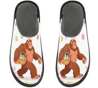 FRODOTGV Easter Gorilla Indoor Outdoor Womens Slippers | Home Slipper Rest Wear Flannel Lined House Shoes Anti Fatigue House Slippers