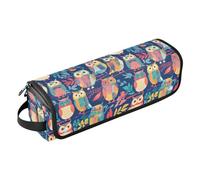 FRODOTGV Evil Eye Circle White 2-in-1 Curling Iron Travel Case for Women, Large Open Flat Bags and Heat Resistant Mat with Zipper for Flat Irons, Straighteners, Cute Colorful Owls and Trees, One Size