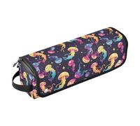 FRODOTGV Evil Eye Circle White 2-in-1 Curling Iron Travel Case for Women, Large Open Flat Bags and Heat Resistant Mat with Zipper for Flat Irons, Straighteners, Colorful Jellyfish, One Size