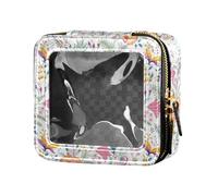 FRODOTGV Fantasy Floral Jacobean Embroidery Clear Makeup Organizer Bag Toiletry Bag Portable Make Up Organizer for Women, Fantasy Floral Jacobean, One Size