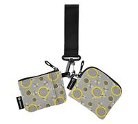 FRODOTGV Farmhouse Bees Sunflower Women's Coin Wallet Card Holder Thin Flat Credit Card Wallet Organizer with Zipper Coin Pocket for Men Women 2 Pcs, Farmhouse Bees Sunflower, One Size