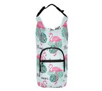 FRODOTGV Flamingo Palm Tropical Small Sling Bag with Water Bottle Holder Multi size Insulated Water Bottle Holder Hiking Gear Water Bottles Backpack Fits 20/24/32/40 oz Bottles