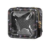 FRODOTGV Flowers Branches Buttons Scandinavian Cute Travel Makeup Bag Clear Travel Toiletry Bag Leather Cosmetic Bag for Flying, Floral Branches, 1 size, Flowers Branches, 1 size