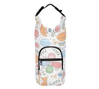 FRODOTGV Flowers Foxes Scandinavian Crossbody Water Bottle Sling Bag Adjustable Insulated Bag for Water Bottles Hiking Water Bottle Backpack Fits 20/24/32/40 oz Bottles