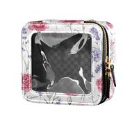 FRODOTGV Flowers Hyacinths Peony Thyme Orange Waterproof Clear Makeup Bag, 11, 1 Size