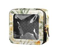 FRODOTGV Flowers Hyacinths Peony Thyme Orange Waterproof Clear Makeup Bag, 16, One Size