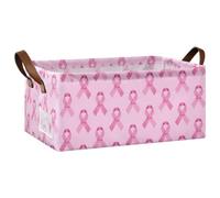 FRODOTGV Foldable Storage Baskets for Closet Bedroom Kitchen Breast Cancers Awareness Ribbon Love Seamless Pattern Supportive Charity Design for Cancers Awar-S