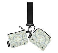 FRODOTGV Folk Floral Geometric Concentric Shapes Dual Wristlet Wallets for Women Cute Fashion Card Money Holder with Wristle Strap for Ladies Girls 2 Packs, Folk Floral, One Size