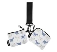 FRODOTGV French Farmhouse Goat Women's Dual Wallets Busniess Card Cases Thin Flat Coin Purse Change Holder with Zipper Coin Pocket for Men Women 2 Pcs, French Farmhouse Goat, One Size
