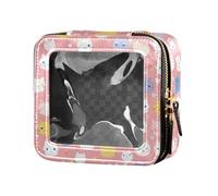FRODOTGV Funny Avocado Cute Clear Makeup Bag for Purse for Girls Women Cosmetic Containers Travel Toiletry Pouches, Cute Cat Cartoon Illustration, One Size