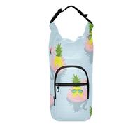 FRODOTGV Funny Flamingo Pineapple Crossbody Water Bottle Sling Bag Zippered Water Bottle Insulated Sleeve Water Bottle Carry Bag for Hiking Fits 20/24/32/40 oz Bottles