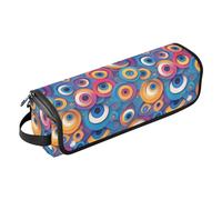 FRODOTGV Funny Steam Train Bronze Women Curling Iron Travel Case Large Capacity Hair Styling Tool Organizer with Heat Resistant Pad for Flat Irons Hot Tools and Haircare Accessories, Evil Eye Circle