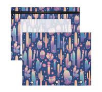 FRODOTGV Giant Cactus Translucent Binder pencil poucheses Portable Plastic File Folder for A4 Paper Letter 2 Pack Teacher Office Supplies