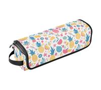 FRODOTGV Gold Pattern and Black Hair Tools Travel Bag for Women, Portable Organizer Storage Bags with Iron Mat for Flat Irons, Straighteners, Colourful Tropical Fruits, One Size