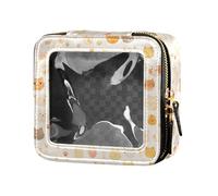 FRODOTGV Gold Star Leather Clear Makeup Bag for Purse for Girls Women Cosmetic Organizer Case Transparent Storage Bags, Cats with Cute cute Paw, One Size