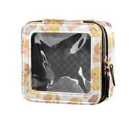 FRODOTGV Gold Star Leather Clear Makeup Bag for Purse for Girls Women Cosmetic Organizer Case Transparent Storage Bags, Dachshund Dreams Of A Bone, One Size