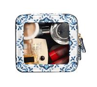 FRODOTGV Gorgeous Blue Waterproof Clear Makeup Bag Waterproof Travel Toiletry Bag Cosmetic Bag with Zipper, Gorgeous Blue, One Size
