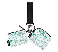 FRODOTGV Green Doodle Monsters Aliens Women's Coin Pouches Card Holder Cute Fashion Zipper Wristlet Wallet with Zipper Pocket for Women Men 2 Packs, Green Doodle Monsters Aliens, One Size