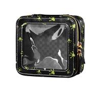 FRODOTGV Green Frogs Footprint Clear Cosmetic Bag Toiletry Bags Cosmetic Bags Organizer for Travel, Green Frogs Footprints, 1 Size, Green Frogs Footprints, 1 size