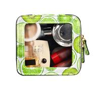 FRODOTGV Green Kiwi Lime Clear Makeup Organizer Bag Toiletry Bags Cosmetic Bag with Zipper, Green Kiwi Lime, One Size