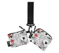 FRODOTGV Grey Casino Gambling Women's Wallets Card Cases Small Portable Coin Purse Change Holder with Keychain for Women Men 2 Pcs, Grey Casino Gambling, One Size
