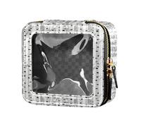 FRODOTGV Grey Tree Clear Small Makeup Bag Travel Bags For Toiletries Leather Kos, Grey Tree, 1 size, grey tree, 1 size