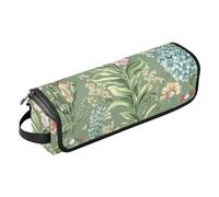 FRODOTGV Hair Tool Bag for Women Spring Flowers Cactus Delphinium Amaryllis Sage Green Women Essentials Storage Waterproof Flat Curling Irong Travel Organizer for Flat Irons, Straighteners, Curling