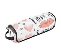 FRODOTGV Hair Tool Travel Bag Carrying Case Flat Curling Iron Waterproof Organizer with Iron Mat for Flat Iron Hot Tools and Haircare Accessories, Valentines Day Sexy Lips and Hearts, 10, 1 Size